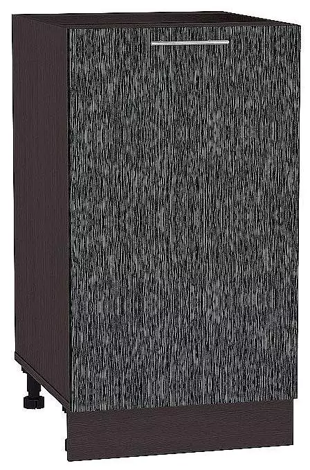 Шкаф нижний с 1-ой дверцей Валерия-М 450 Черный металлик дождь/Венге