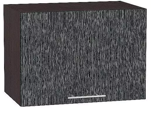 Шкаф верхний горизонтальный глубокий Валерия-М 500 Черный металлик дождь/Венге