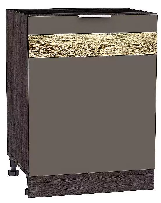 Шкаф нижний с 1-ой дверцей Терра DL 600 Смоки Софт/Венге