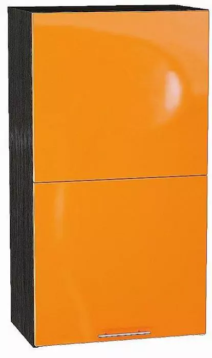 Шкаф верхний горизонтальный Валерия-М с подъемным механизмом 920х500 Оранжевый глянец/Венге
