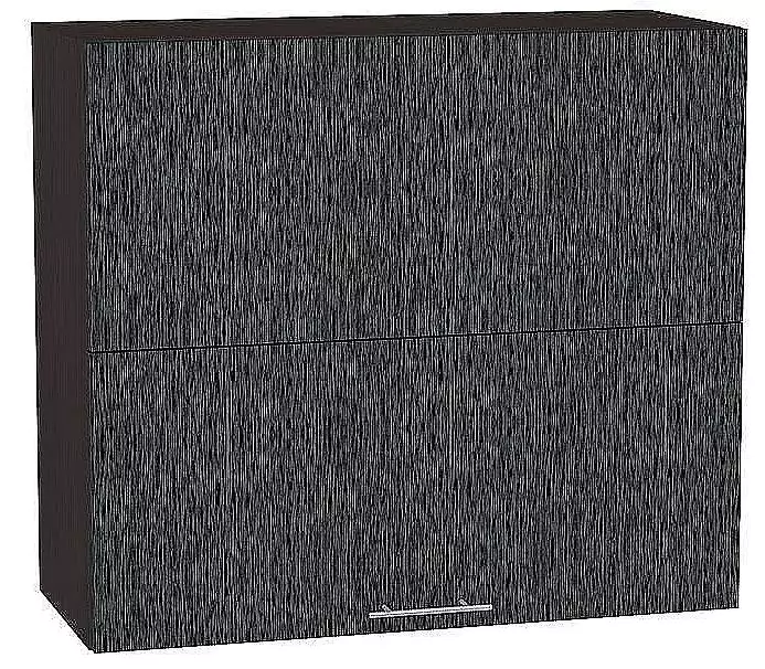 Шкаф верхний горизонтальный Валерия-М с подъемным механизмом 920х800 Черный металлик дождь/Венге