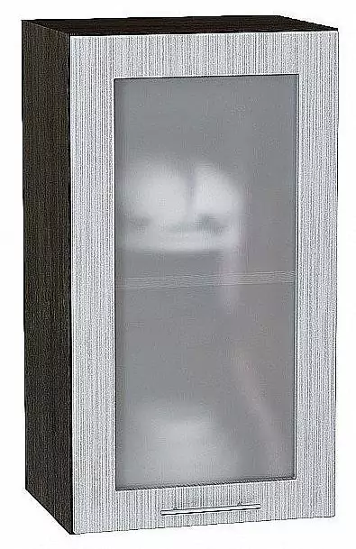 Шкаф верхний с 1-ой остекленной дверцей Валерия-М 720х400 Серый металлик дождь светлый/Венге