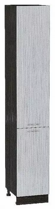 Шкаф пенал с 2-мя дверцами Валерия-М 400х2340 Серый металлик дождь светлый/Венге