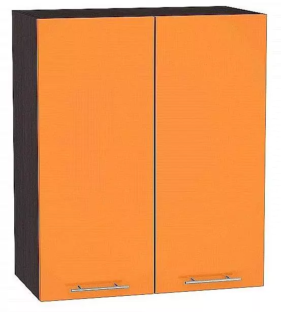 Шкаф верхний с 2-мя дверцами Валерия-М 720х600 Оранжевый глянец/Венге