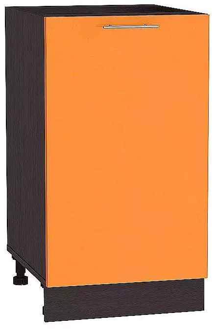 Шкаф нижний с 1-ой дверцей Валерия-М 450 Оранжевый глянец/Венге
