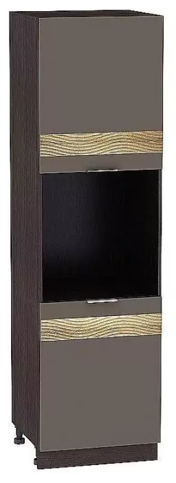 Шкаф пенал под бытовую технику с 2-мя дверцами Терра 600 DR (для шкафов высотой 720) Смоки Софт/Венге