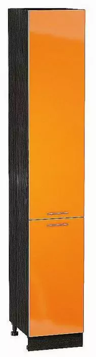 Шкаф пенал с 2-мя дверцами Валерия-М 400х2340 Оранжевый глянец/Венге