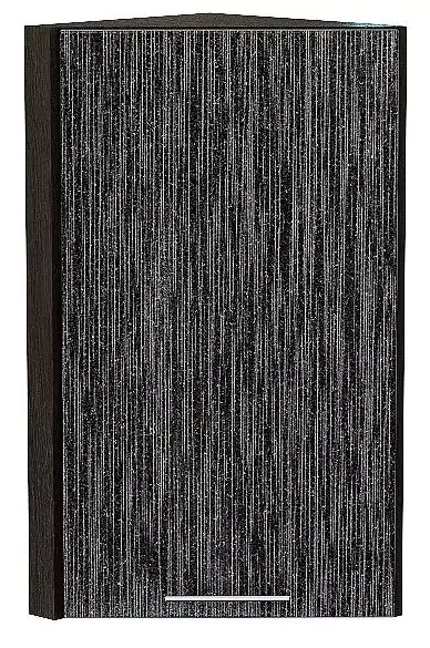 Шкаф верхний торцевой Валерия-М 720 Черный металлик дождь/Венге