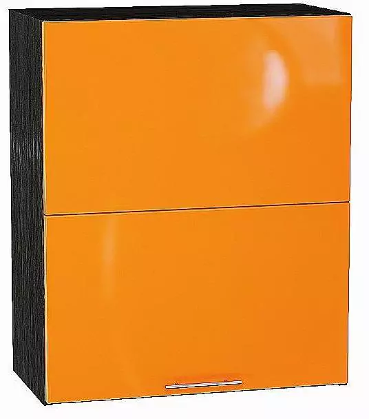 Шкаф верхний горизонтальный Валерия-М с подъемным механизмом 720х600 Оранжевый глянец/Венге