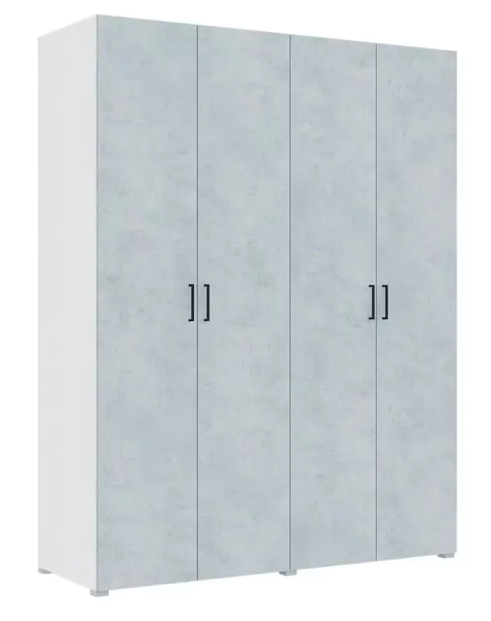 Шкаф Квадро 4-х ств 1800 белый/бетон