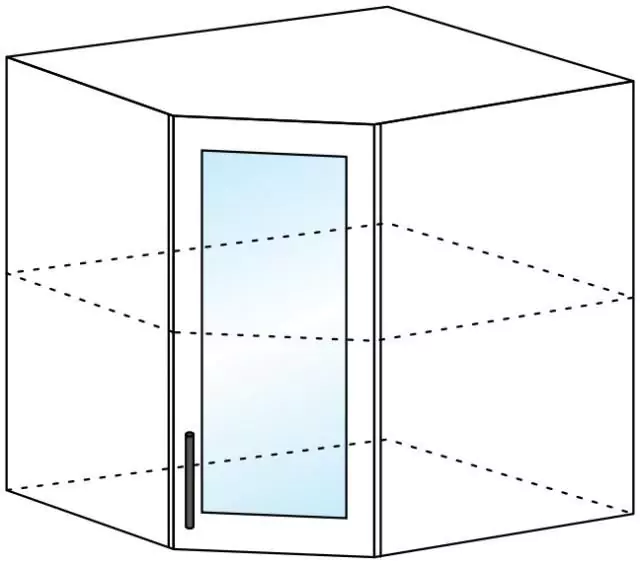 Шкаф верхний угловой со стеклом ШВУС 550х550 арт153