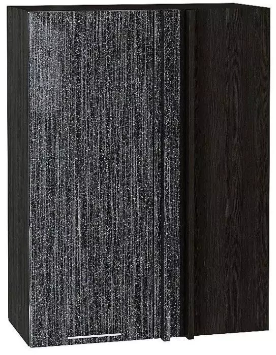 Шкаф верхний прямой угловой Валерия-М 920 Черный металлик дождь/Венге