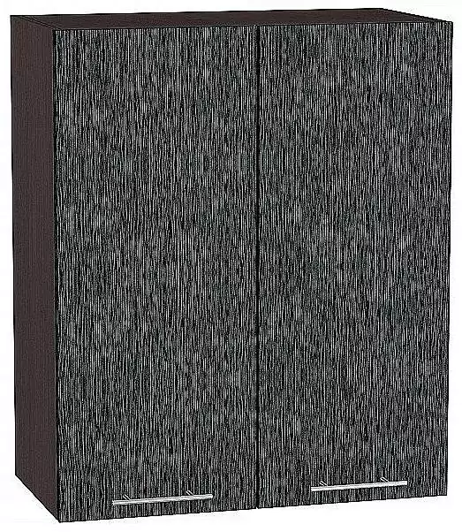 Шкаф верхний с 2-мя дверцами Валерия-М 920х600 Черный металлик дождь/Венге