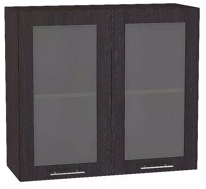 Шкаф верхний с 2-мя дверцами остекленными Валерия-М 720х800 Венге/Венге