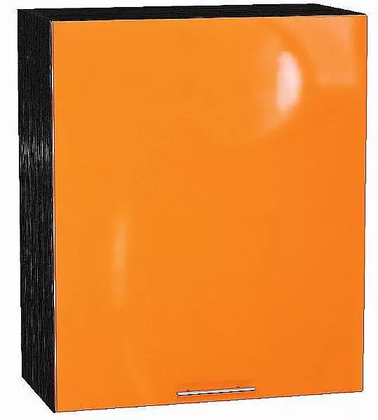 Шкаф верхний с 1-ой дверцей Валерия-М 720х600 Оранжевый глянец/Венге