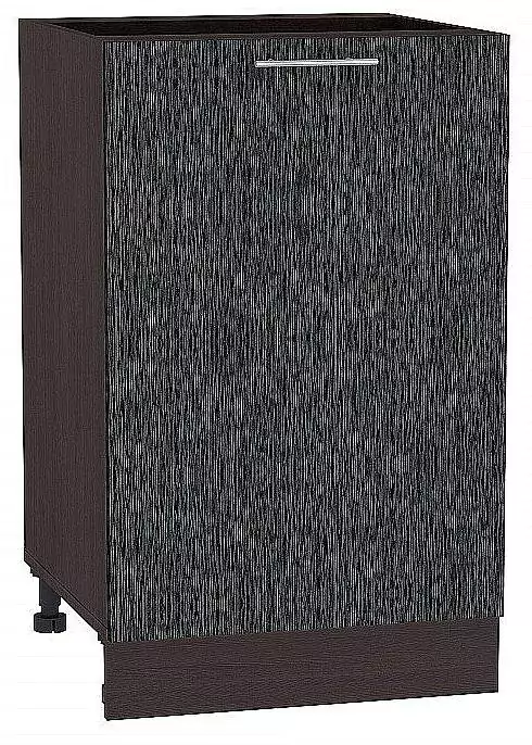 Шкаф нижний с 1-ой дверцей Валерия-М 500 Черный металлик дождь/Венге