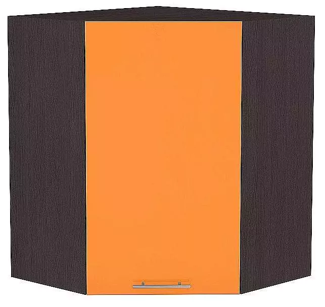 Шкаф верхний угловой Валерия-М 920 Оранжевый глянец/Венге