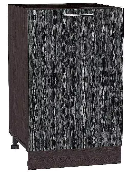 Шкаф нижний с 1-ой дверцей Валерия-М 600 Черный металлик дождь/Венге