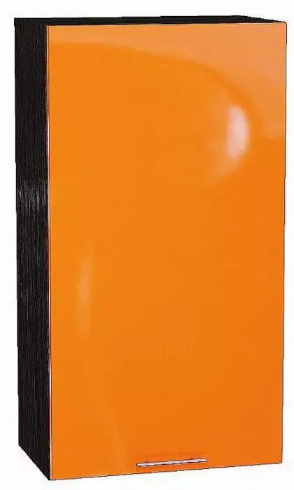 Шкаф верхний с 1-ой дверцей Валерия-М 920х500 Оранжевый глянец/Венге
