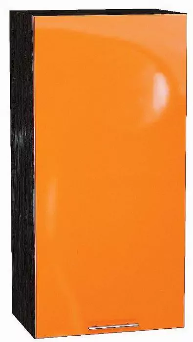 Шкаф верхний с 1-ой дверцей Валерия-М 920х450 Оранжевый глянец/Венге