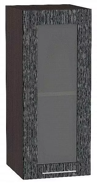 Шкаф верхний с 1-ой остекленной дверцей Валерия-М 720х300 Черный металлик дождь/Венге