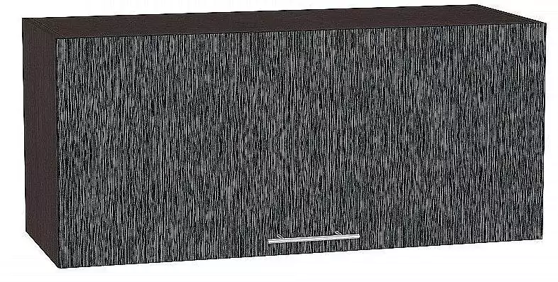 Шкаф верхний горизонтальный Валерия-М 800 Черный металлик дождь/Венге