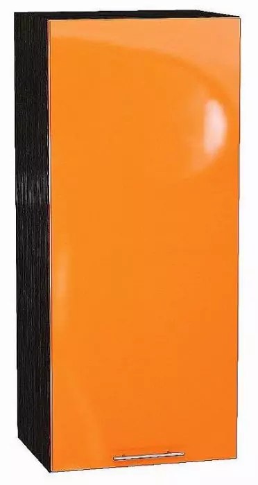 Шкаф верхний с 1-ой дверцей Валерия-М 920х400 Оранжевый глянец/Венге