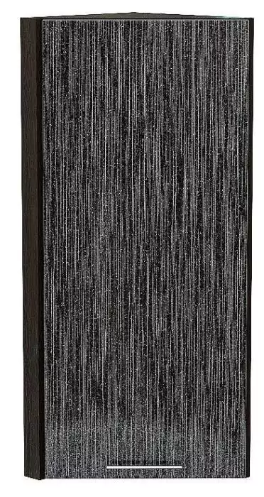 Шкаф верхний торцевой Валерия-М 920 Черный металлик дождь/Венге