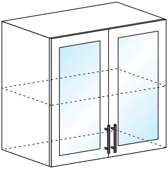 Шкаф верхний со стеклом ШВС 800 арт153