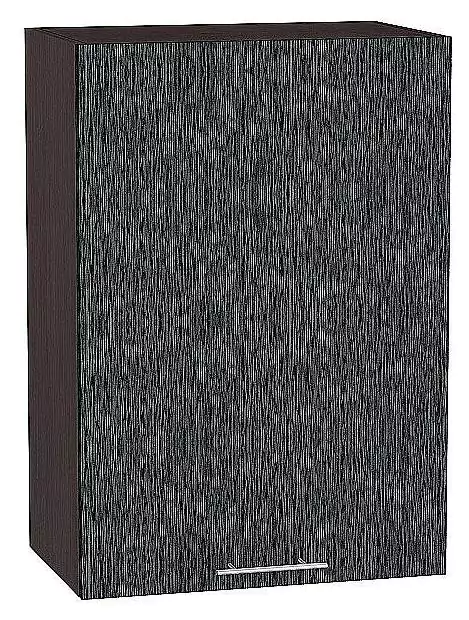 Шкаф верхний с 1-ой дверцей Валерия-М 920х500 Черный металлик дождь/Венге