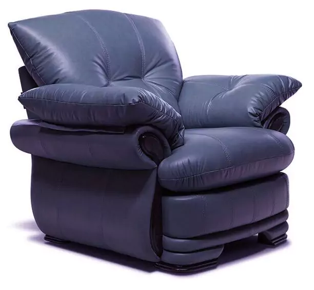 Кожаное кресло для отдыха Фортуна 3 с реклайнером дизайн 1