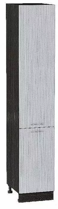 Шкаф пенал с 2-мя дверцами Валерия-М 400х2140 Серый металлик дождь светлый/Венге