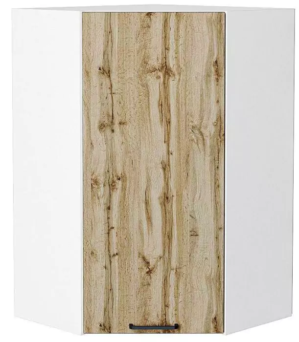 Шкаф верхний угловой Флэт 920 Wotan Oak 2S/Белый