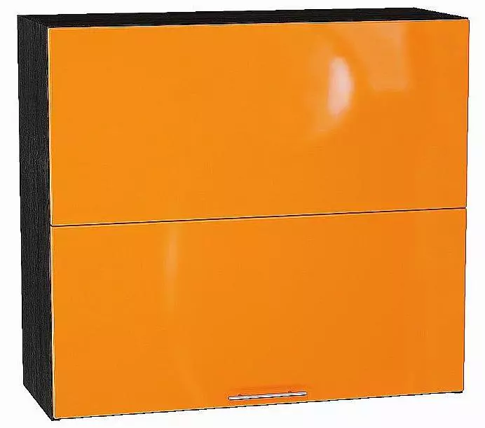 Шкаф верхний горизонтальный Валерия-М с подъемным механизмом 720х800 Оранжевый глянец/Венге