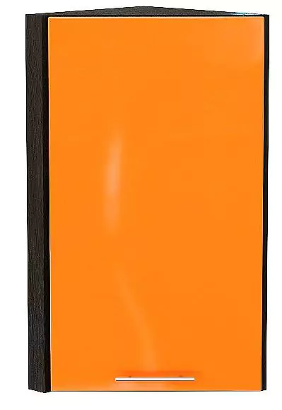 Шкаф верхний торцевой Валерия-М 720 Оранжевый глянец/Венге