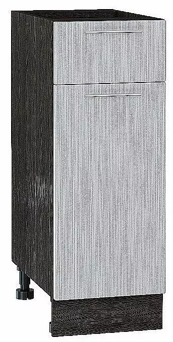 Шкаф нижний с 1-ой дверцей и ящиком Валерия-М 300 Серый металлик дождь светлый/Венге