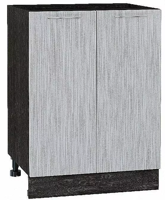 Шкаф нижний с 2-мя дверцами Валерия-М 600 Серый металлик дождь светлый/Венге