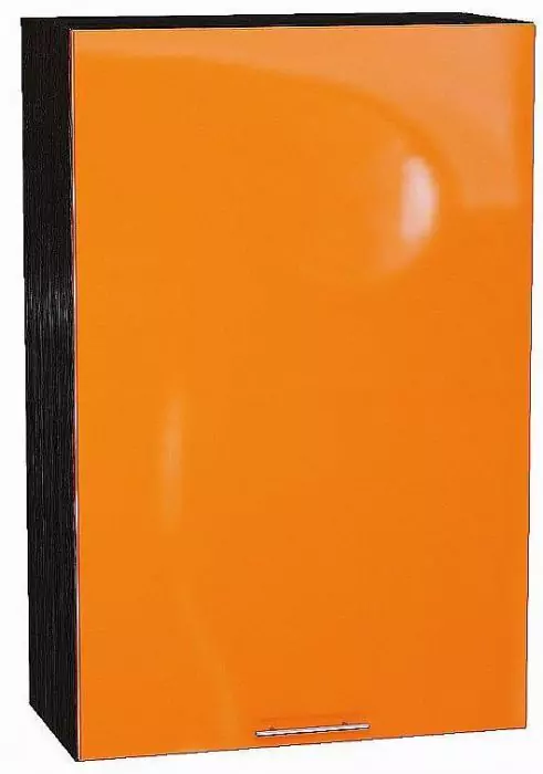 Шкаф верхний с 1-ой дверцей Валерия-М 920х600 Оранжевый глянец/Венге