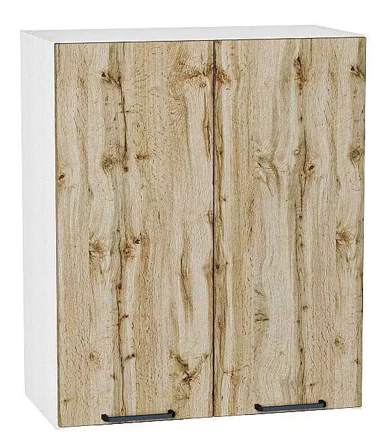 Шкаф верхний с 2-мя дверцами Флэт 720х600 Wotan Oak 2S/Белый
