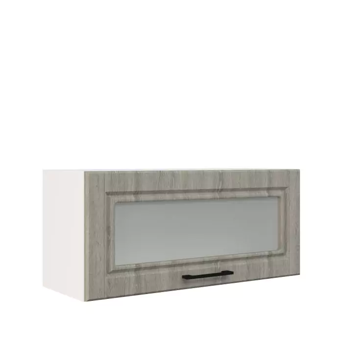 Шкаф верхний горизонтальный со стеклом ШВГС 800 "София" Барселона (седой клен)