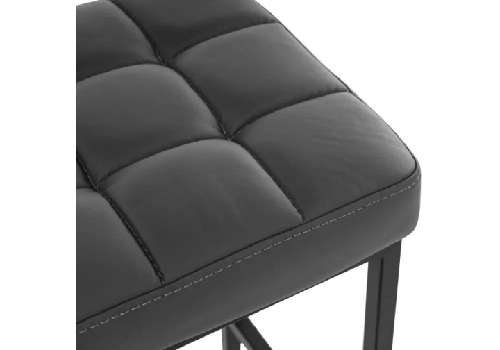 ф208а Барный стул Лофт кожзам темно-серый / черный матовый