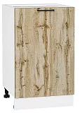 Шкаф нижний с 1-ой дверцей Флэт 500 Wotan Oak 2S/Белый