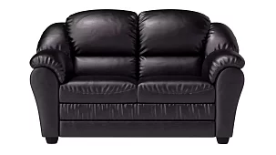 Кожаный диван Бергамо Лофт Французская раскладушка Черный 