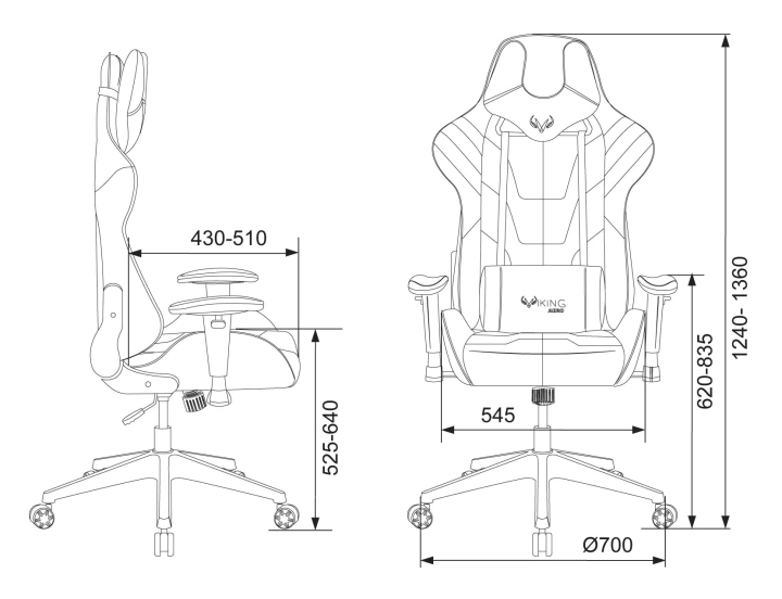 Кресло игровое Бюрократ VIKING 4 AERO, Черный