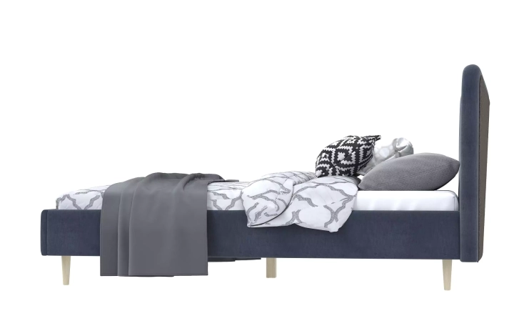 Мягкая кровать Финна 160 дизайн 8, Серый