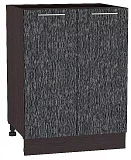Шкаф нижний с 2-мя дверцами Валерия-М 600 Черный металлик дождь/Венге